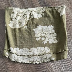Free People Olive Green Floral Tube top